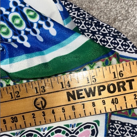 Eliza J Scarf Bow Tie Maxi Dress Fit & Flare in Green Size 4 - Picture 9 of 11